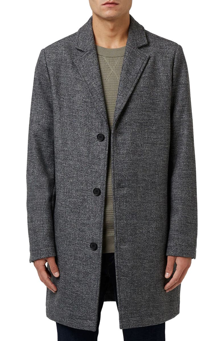 Topman Wool Blend Overcoat, Main, color,