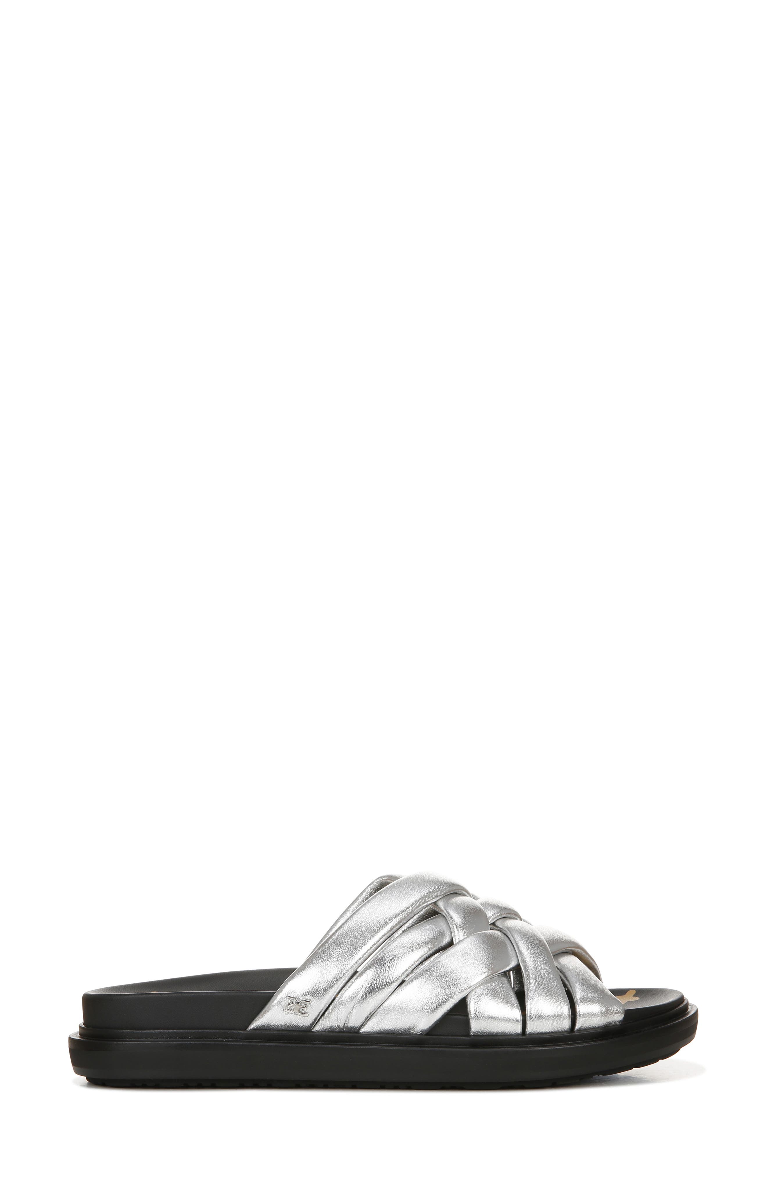 Vaugn Slide Sandal, Alternate, color, SOFT SILVER LEATHER
