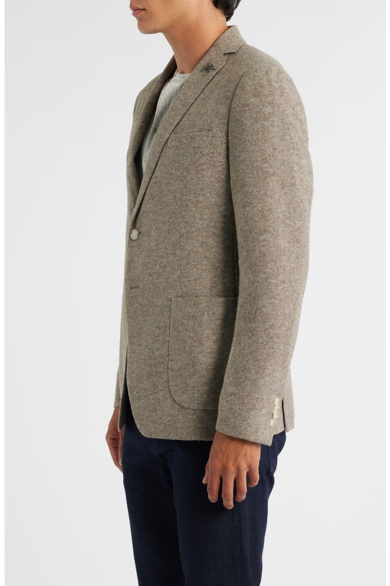 Varick Slim Fit Tan Mélange Felted Sport Coat, Alternate, color, OATMEAL