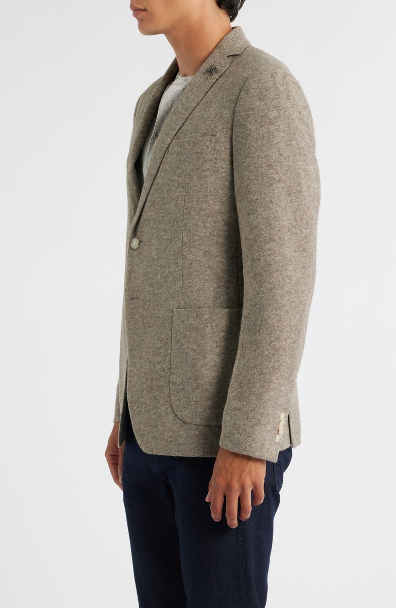 John Varvatos Star USA Varick Slim Fit Tan Mélange Felted Sport Coat, Alternate, color, Oatmeal