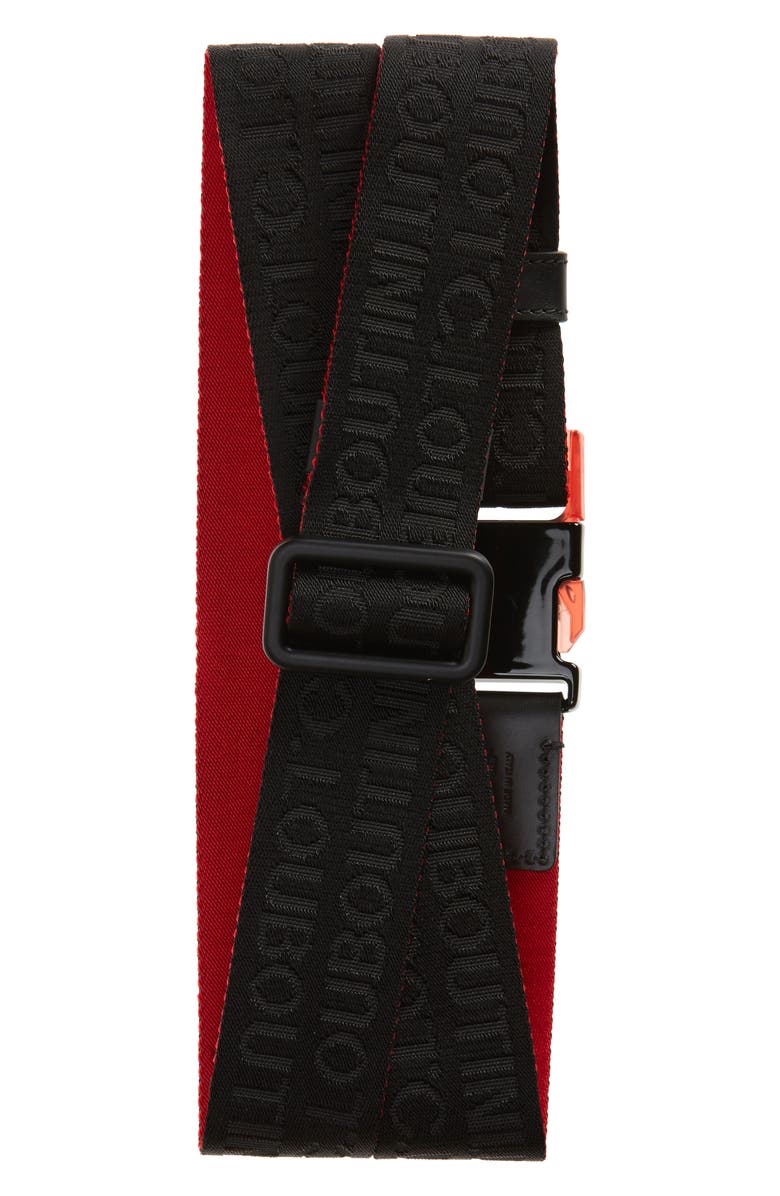 Christian Louboutin Loubiclic Nylon & Leather Belt, Alternate, color, 