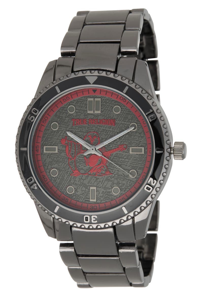 Buddha Quartz Bracelet Watch, 43mm, Main, color, BLACK