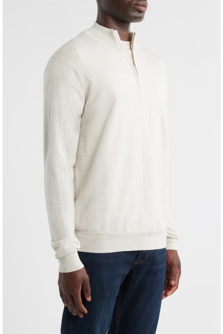 Autumn Crest Merino Wool Blend Quarter Zip Sweater, Alternate, color, IVORY
