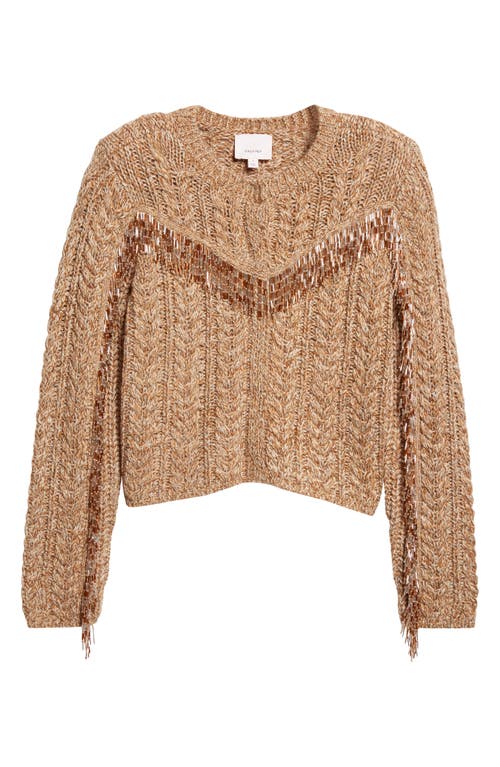 Cinq À Sept Lisabeth Bugle-fringed Sweater In Brown
