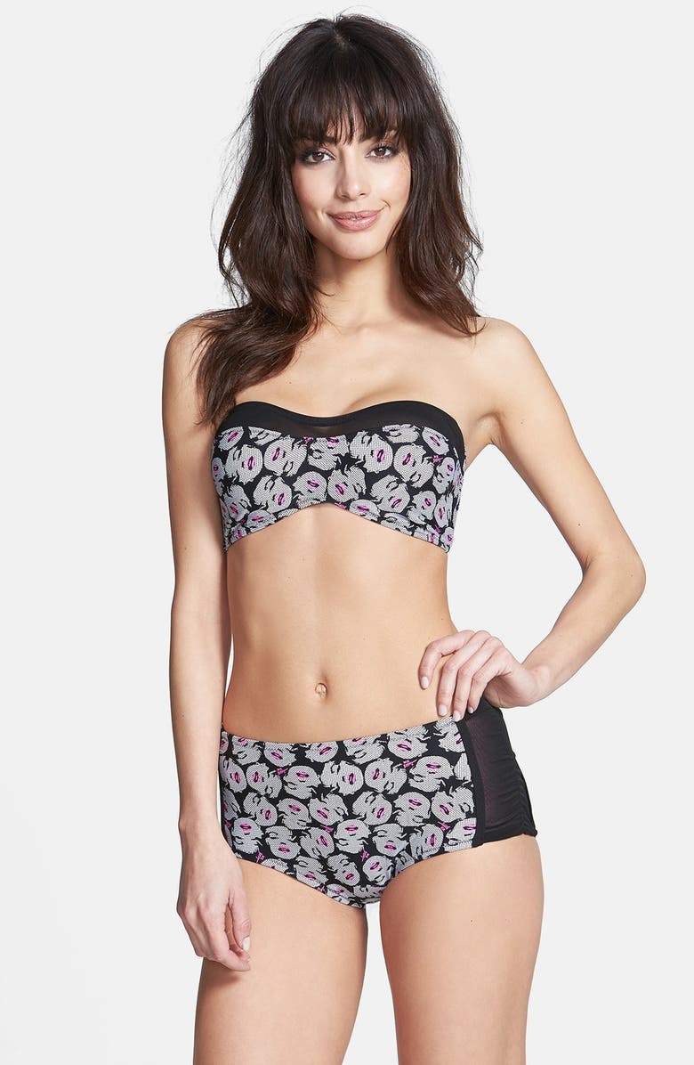 Betsey Johnson 'Betsey Meets Friend' Bandeau Bikini Top, Alternate, color, 