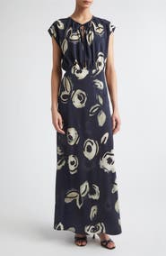 Max Mara Floral Print Silk Maxi Dress