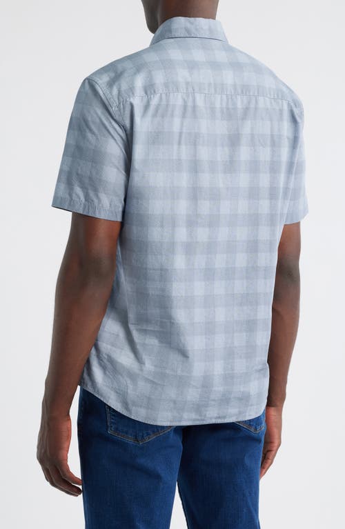 Robert Barakett Gabriel Check Short Sleeve Cotton Button-up Shirt In Gray