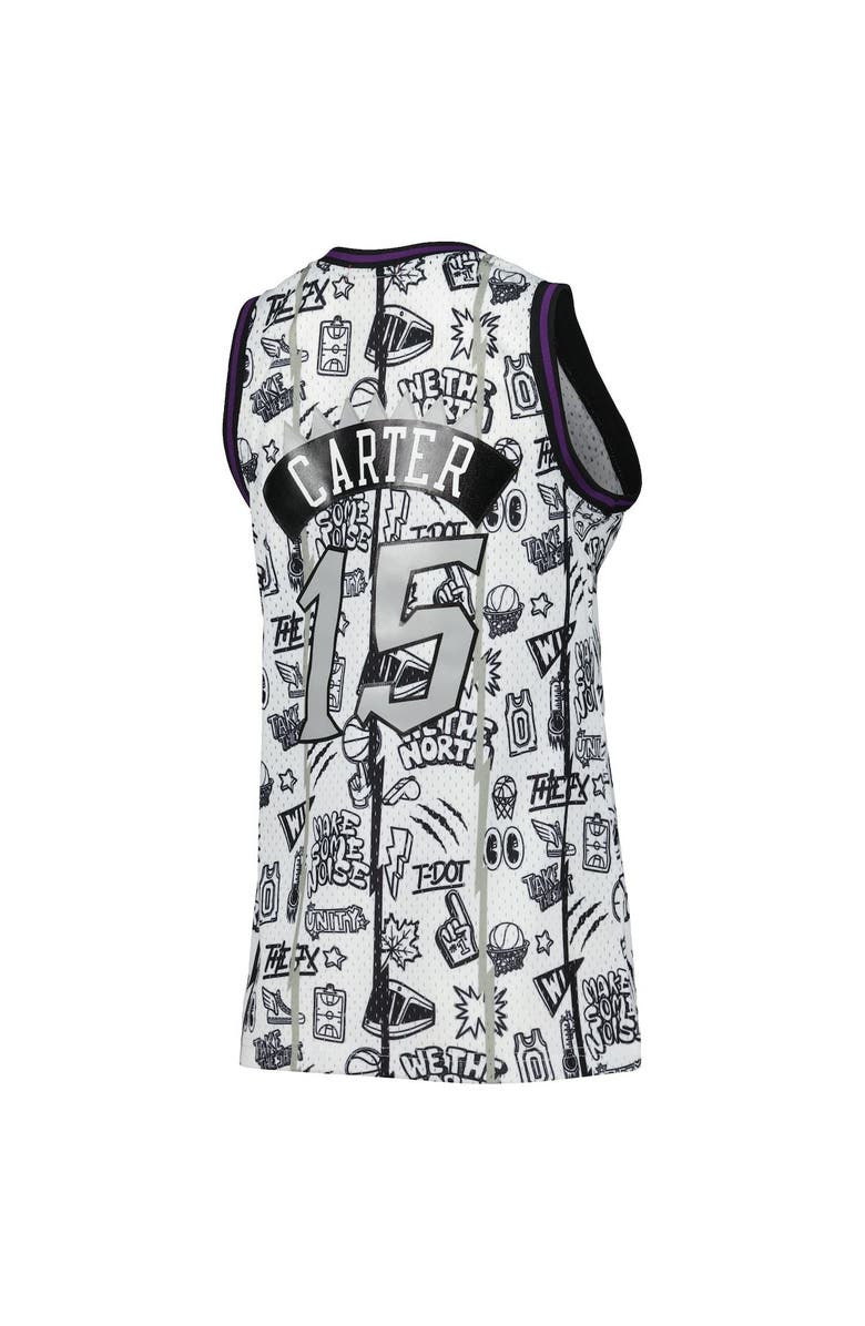 Mitchell & Ness Women's Mitchell & Ness Vince Carter White Toronto Raptors 1998 Doodle Swingman Jersey, Alternate, color, 