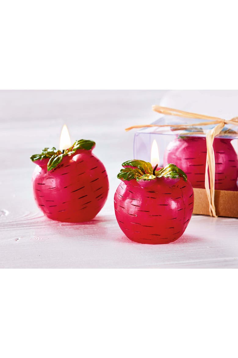 Radish Candle Sculpted Novelty Red Paraffin Wax Spring Decor, Alternate, color, Red