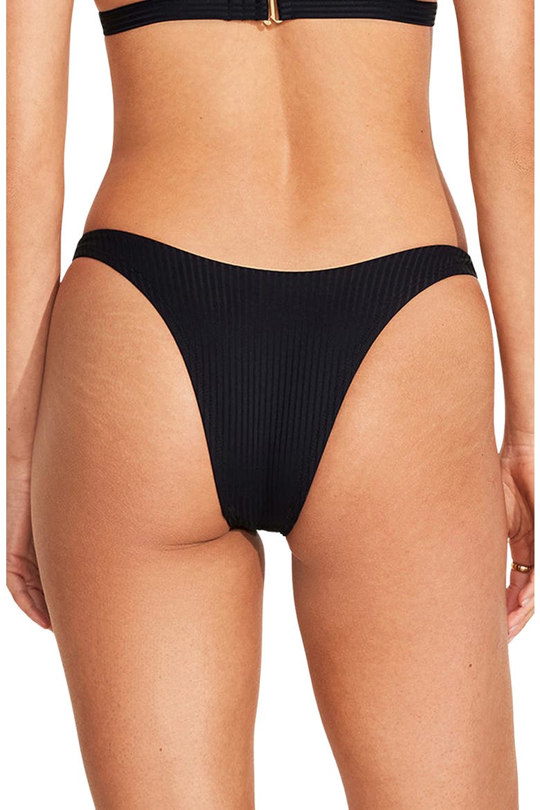 California High Leg Bikini Bottoms, Alternate, color, BLACK