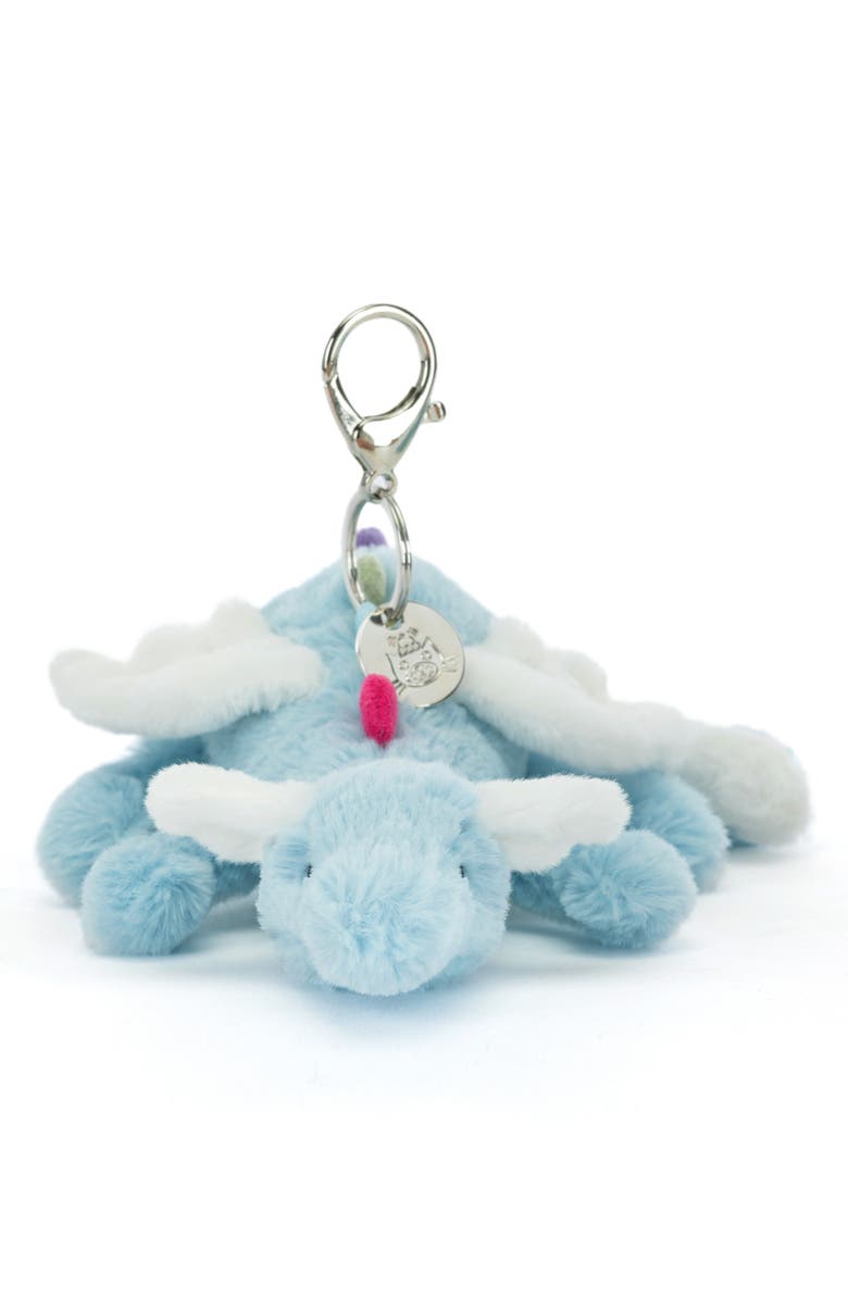 Jellycat Sky Dragon Bag Charm, Main, color, Blue