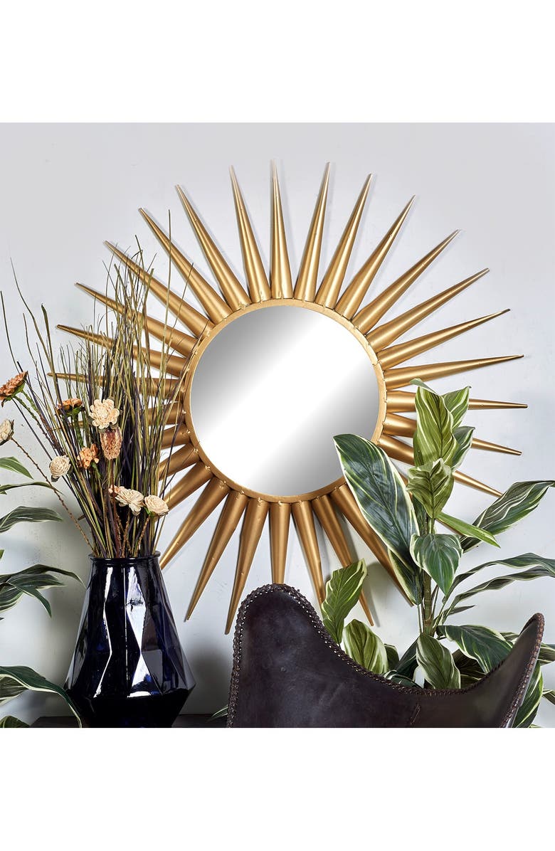 COSMO BY COSMOPOLITAN Goldtone Metal Starburst Wall Mirror, Alternate, color, 