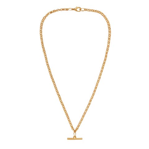 1990s Vintage Belcher Chain Necklace with T-Bar