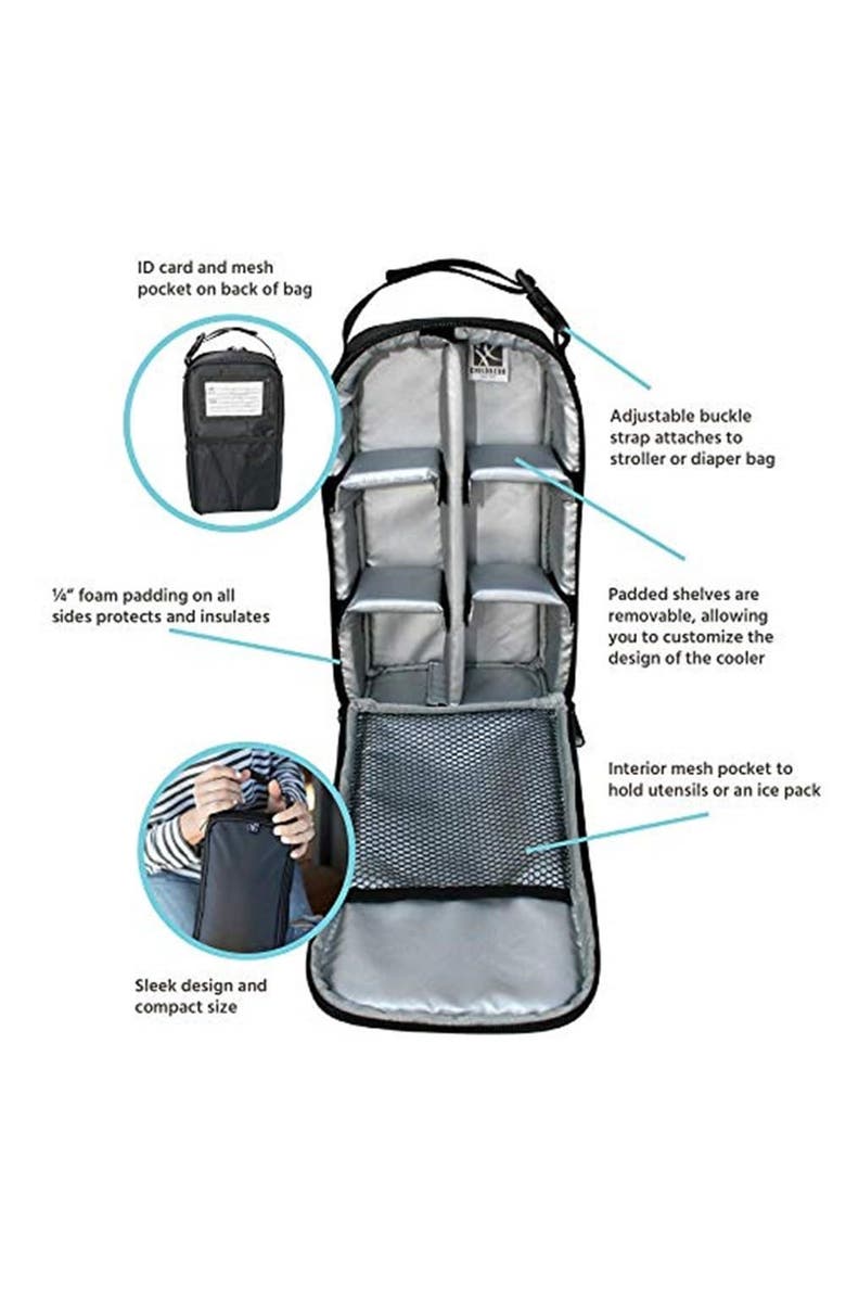 J.L. Childress Pack 'N Protect, Insulated Cooler Bag for Glass Baby Bottles and Food Containers in Black, Alternate, color,