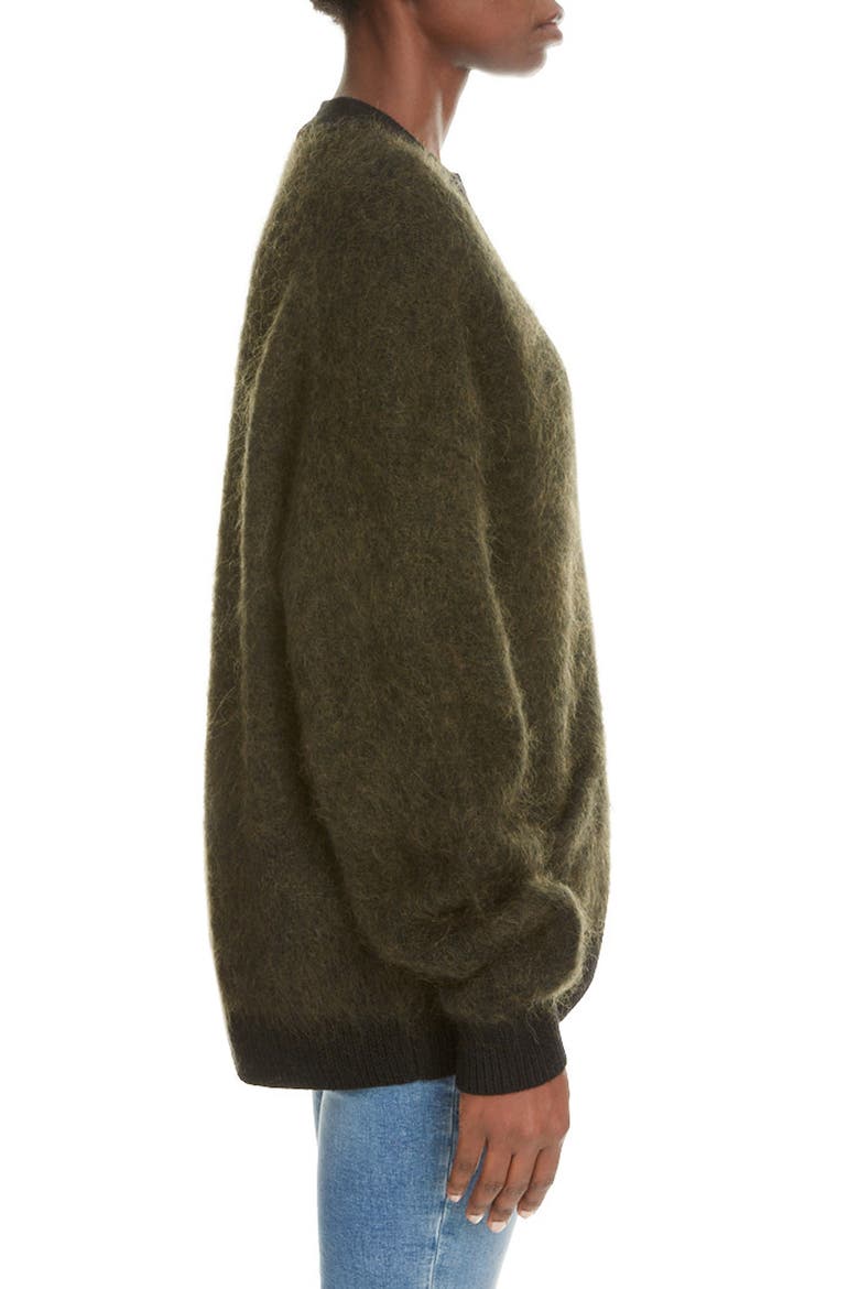 Rives Mohair & Wool Blend Cardigan, Alternate, color, BLACK/ OLIVE