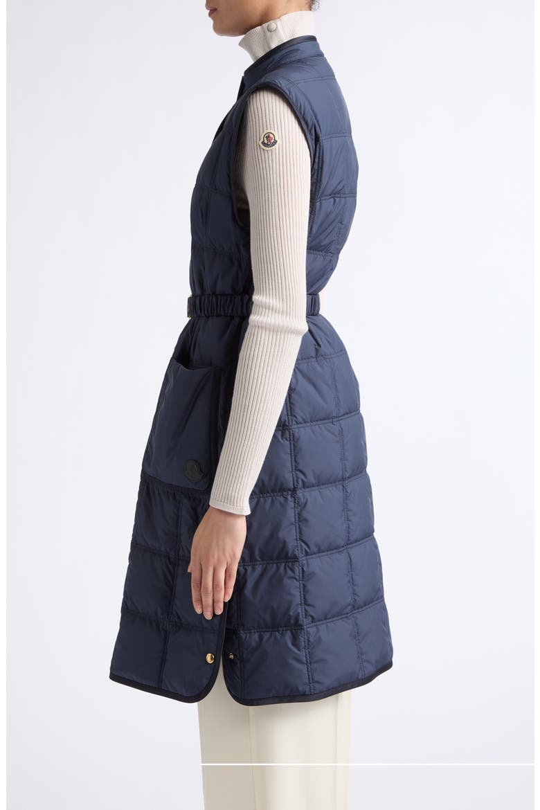 Cygnette Long Quilted Down Vest, Alternate, color, BLUE