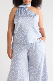 Renee C Scarf Neck One-Shoulder Top