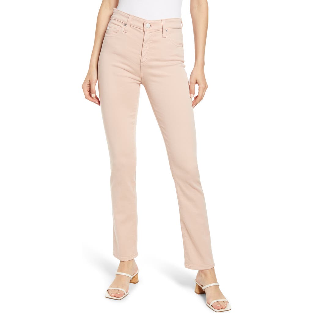 Ag Mari High Waist Slim Ankle Straight Leg Jeans In Vinte Pink