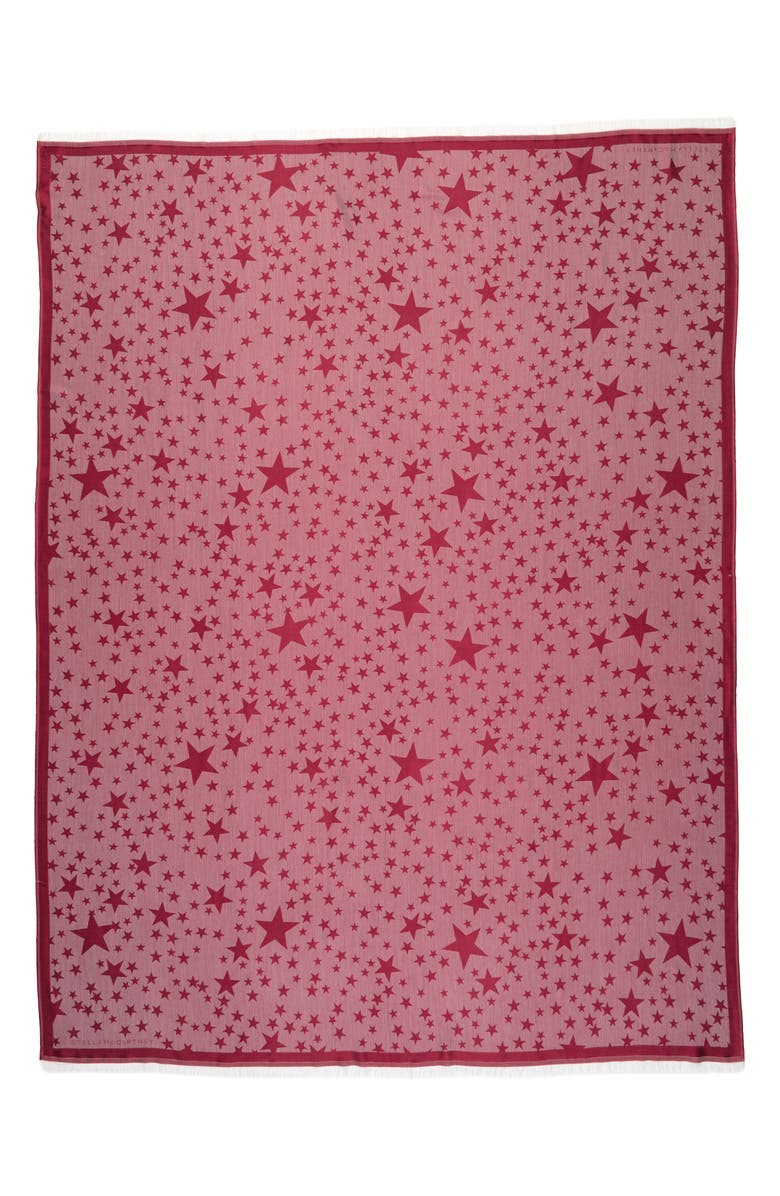 Stella McCartney Star Jacquard Silk & Modal Scarf, Main, color, 