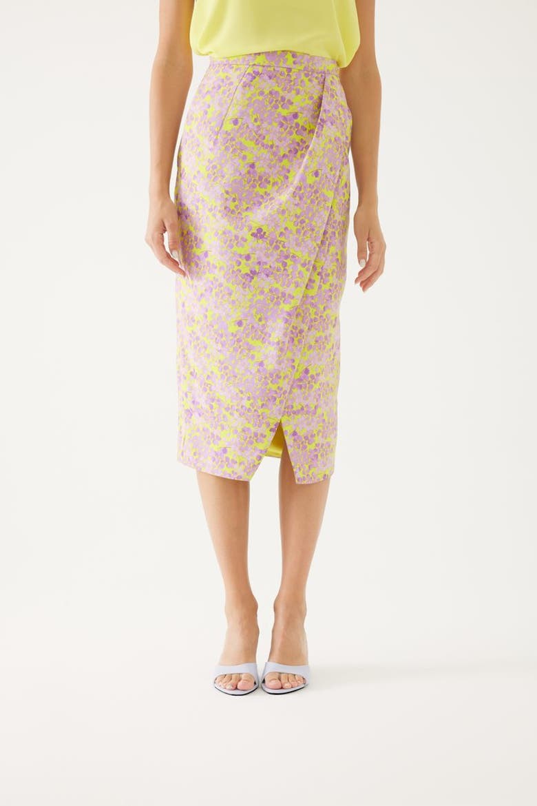 Ellie Floral Patterned Skirt, Alternate, color, Purple and Yellow