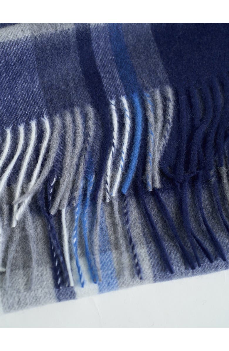 Lost Pattern "Plaid" Cashmere Scarf, Alternate, color, Dark Blue