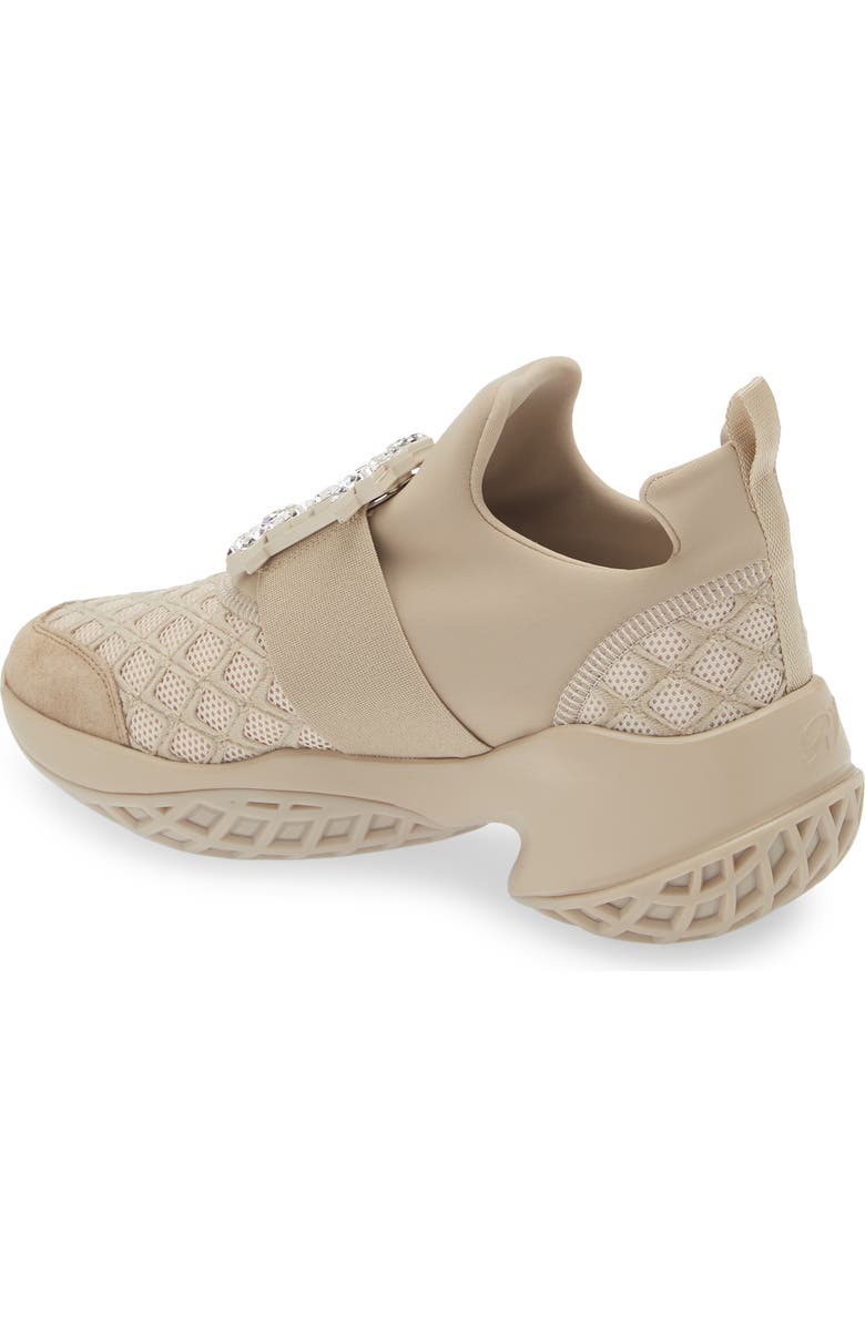 Roger Vivier Viv Run Strass Sneaker, Alternate, color, Natural Beige