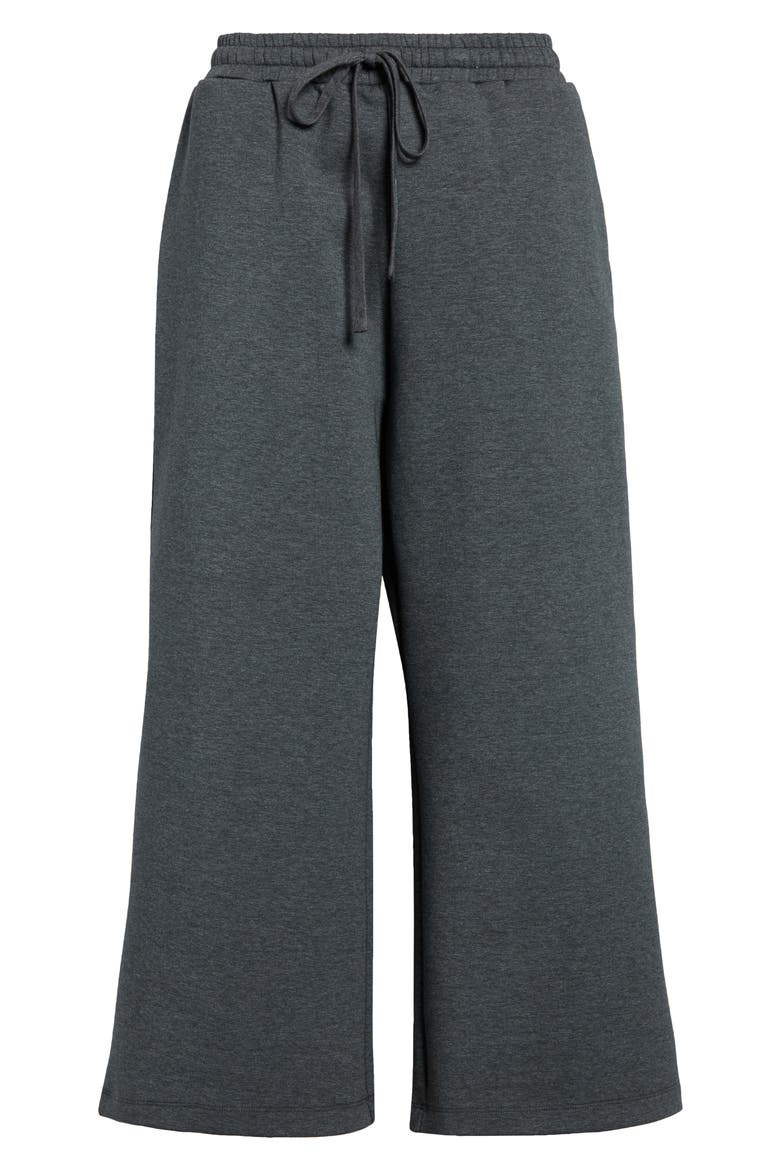 Cropped Wide Leg Lounge Pants, Main, color, GREY MELANGE