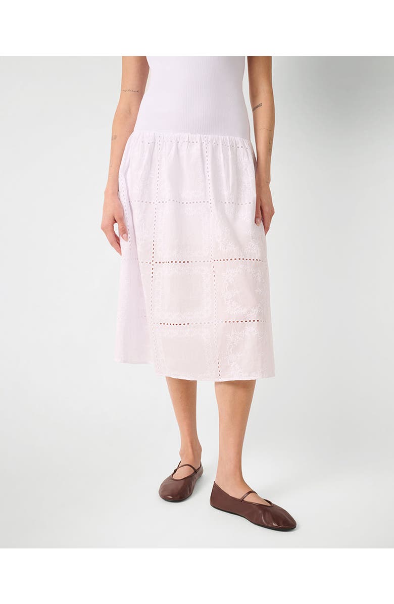WeWoreWhat Ribbed Cotton Midi Dress, Alternate, color, White Multi