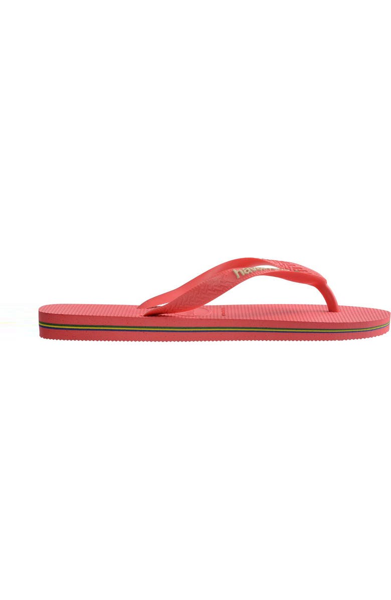 Havaianas Brazil Logo Flip Flop, Alternate, color, Tropical Coral