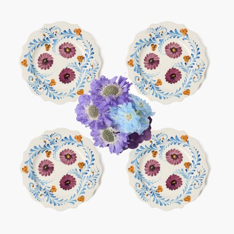 Damson Flowers Starter Plates (Set of 4)