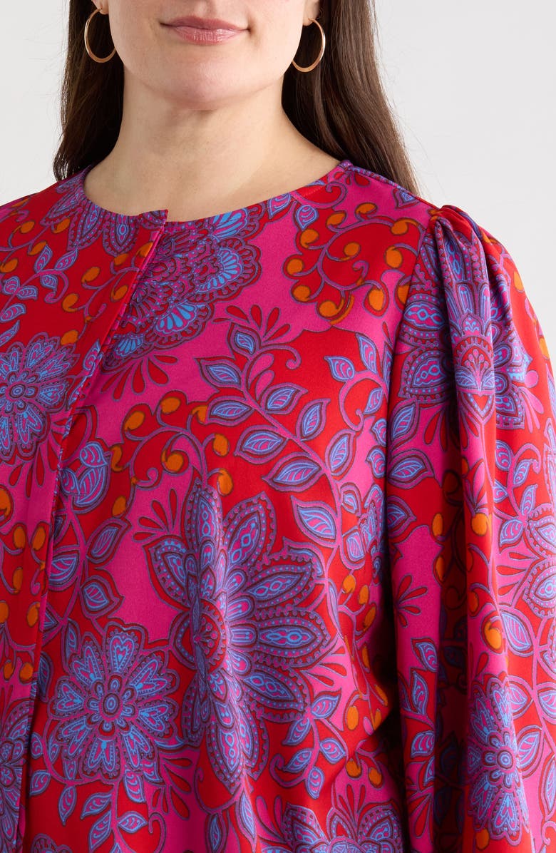 SUGARLIPS Darret Floral Marwa Button-Up Shirt, Alternate, color, Fuchsia-Multi