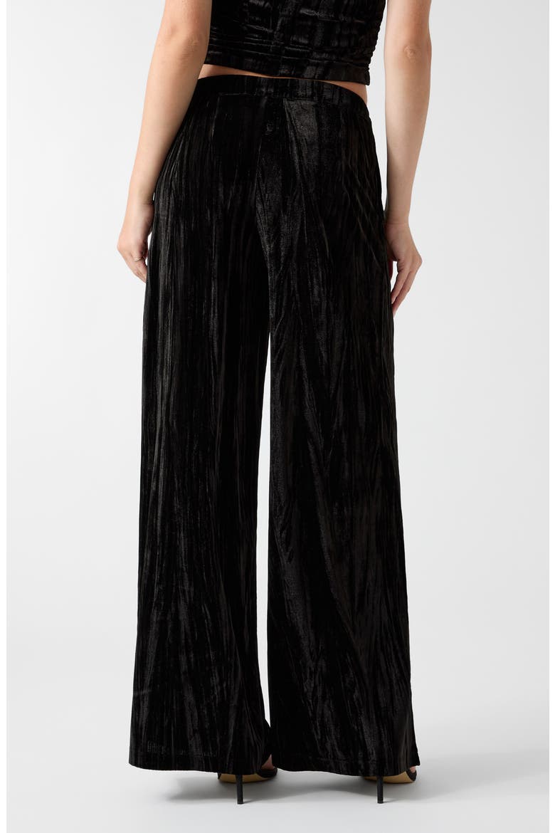 Arlowe Crushed Velvet Wide Leg Pants, Alternate, color, JET BLACK