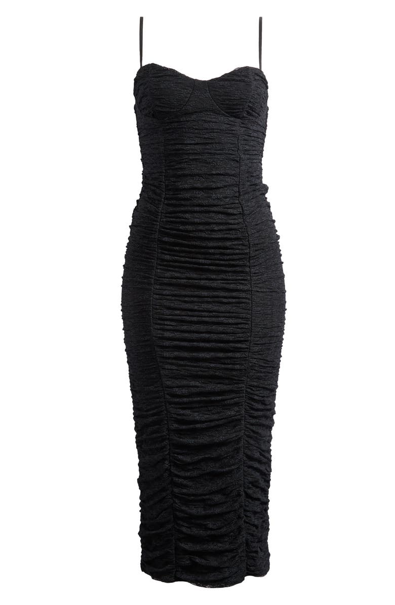 AFRM Tosca Ruched Lace Midi Dress, Alternate, color,