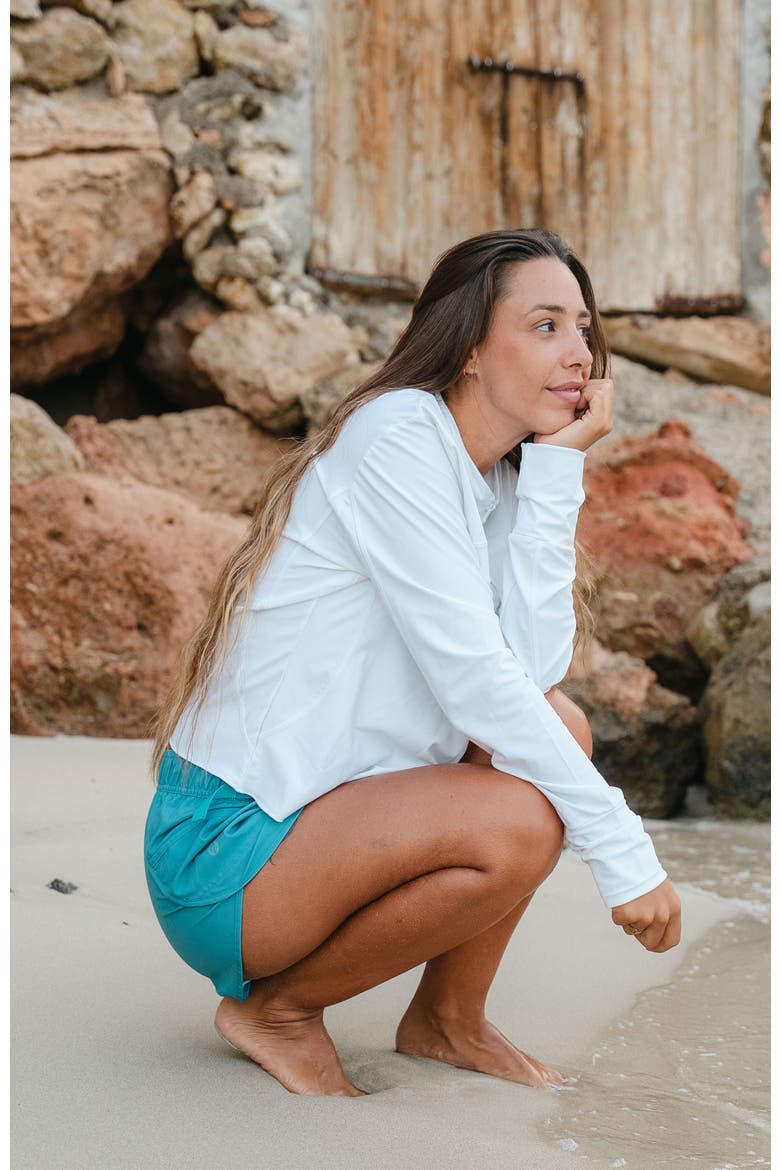 Cropped Half Zip Rashguard, Alternate, color, Vanilla