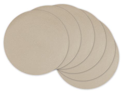 Round PP Woven Placemat Set/6, 15" Dia
