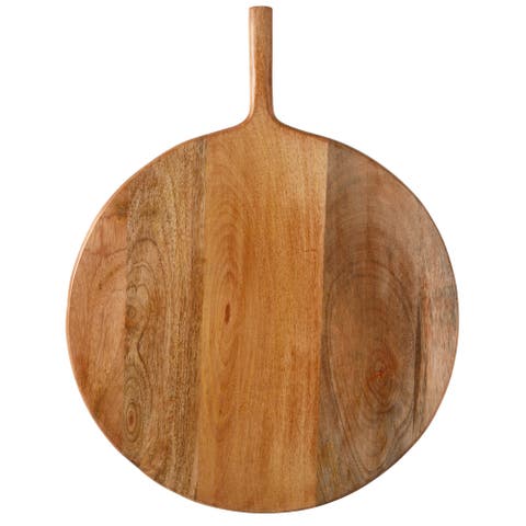 Mango Wood Round Charcuterie Board With Handle