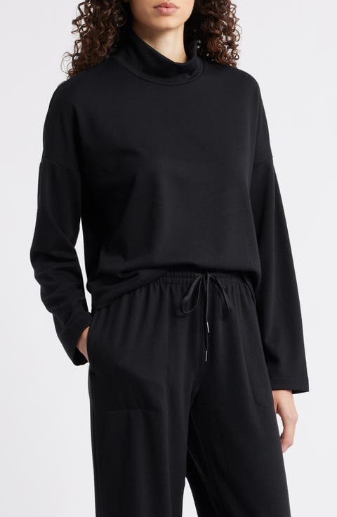 Drop Shoulder Turtleneck Sweatshirt