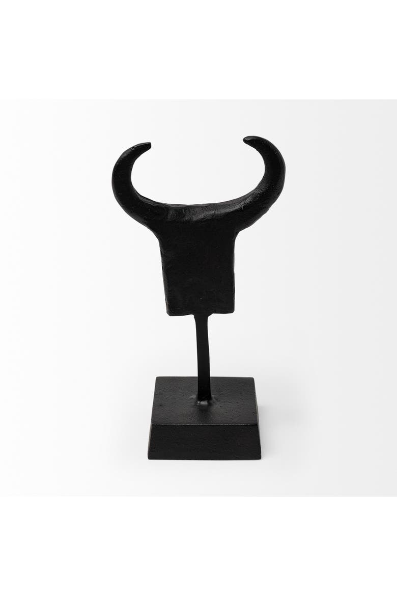 Caleb 4L x 5W Metal Tribal Figurine, Alternate, color, Black