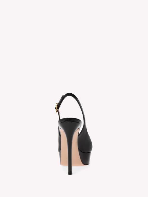Gianvito Rossi Dasha 115 Patent Leather Platform Slingback Pumps In Black