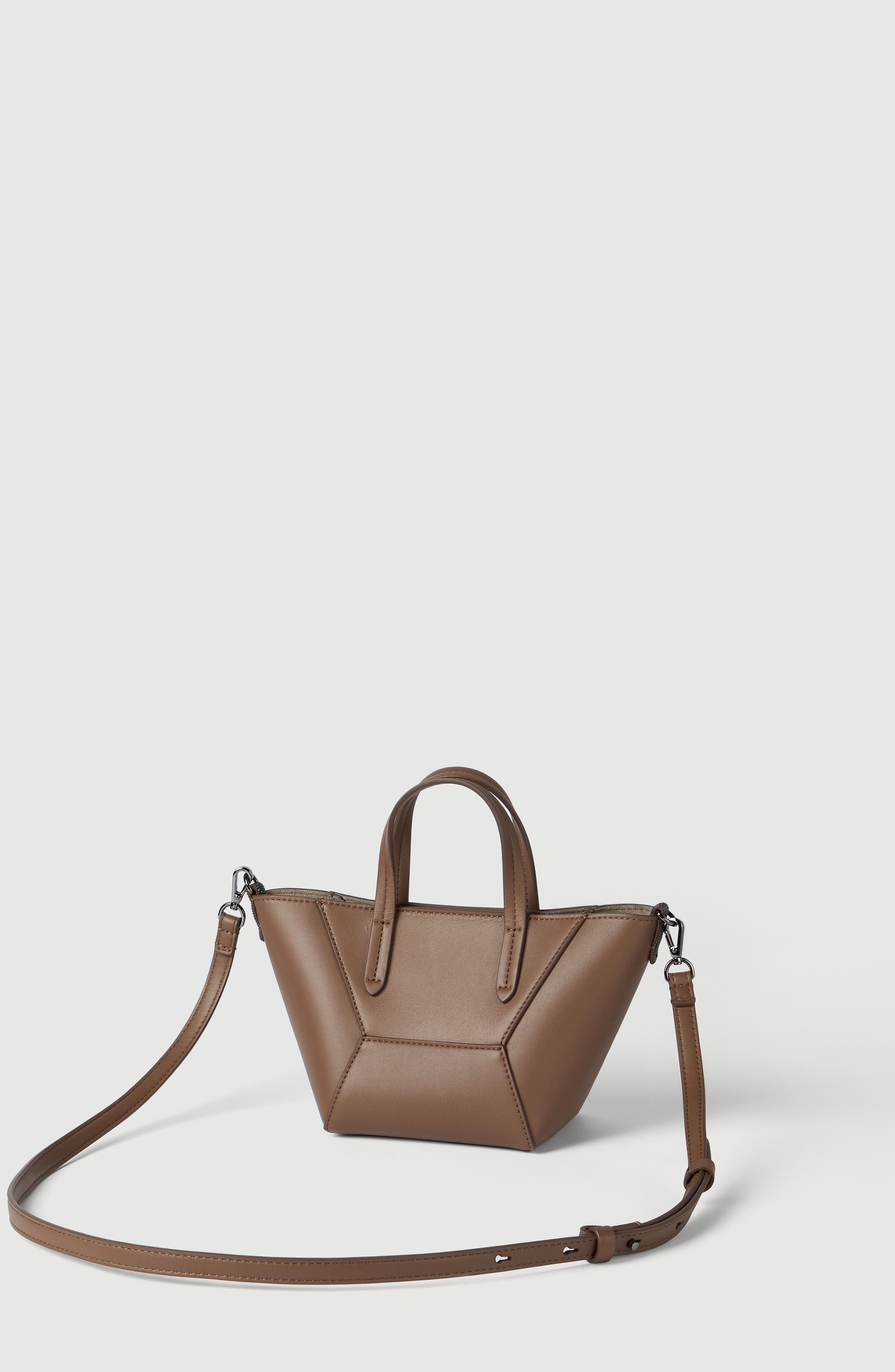 BC Duo mini bag in calfskin with monili, Alternate, color, Espresso