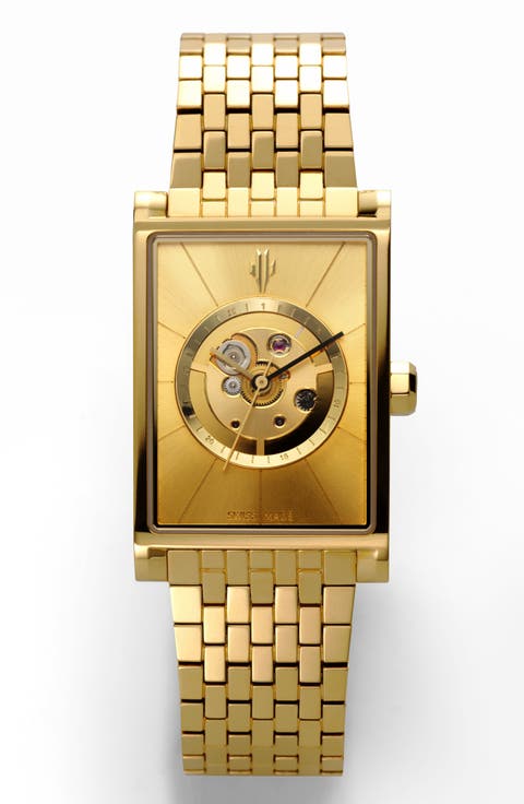 Gold Sunray Swiss Automatic Watch