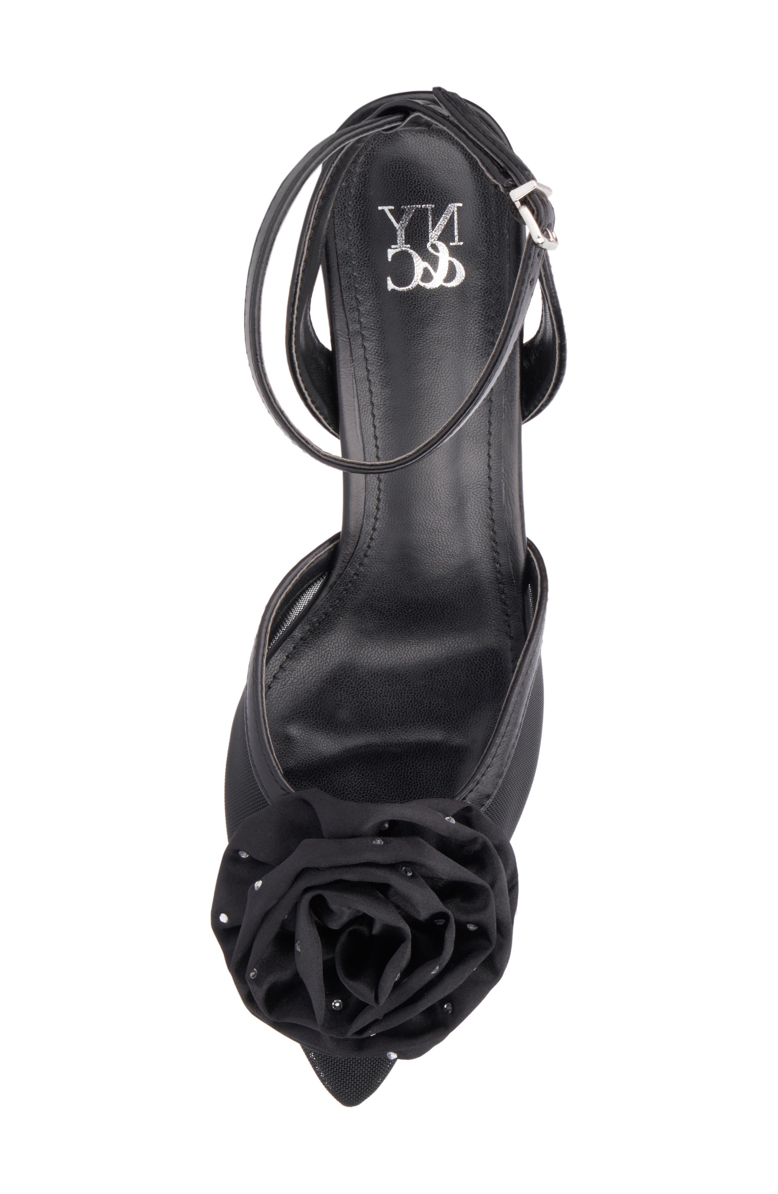 NEW YORK AND COMPANY Violetta Flower Pump, Alternate, color, Black
