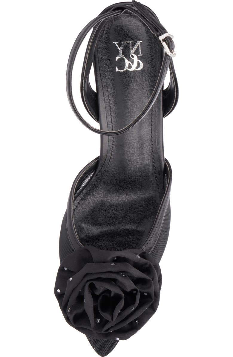 NEW YORK AND COMPANY Violetta Flower Pump, Alternate, color, Black