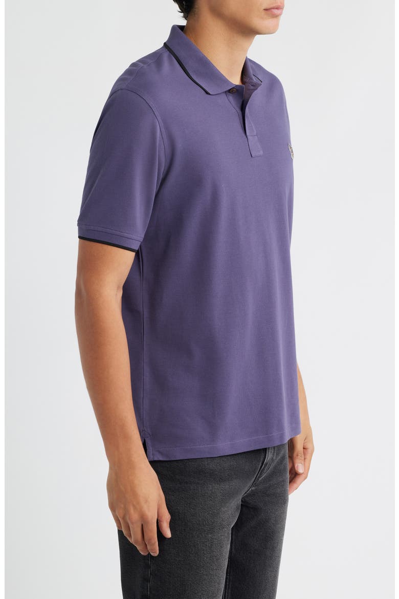 Zebra Organic Cotton Piqué Polo, Alternate, color, DARK VIOLET