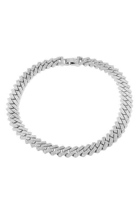 Pavé Cubic Zirconia Curb Chain Necklace