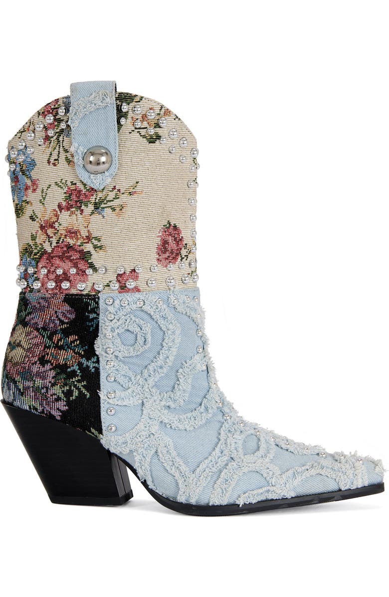 AZALEA WANG Akari Block Bootie, Main, color, Denim Multi