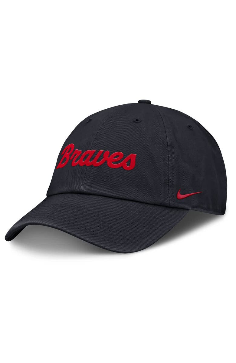 Nike Women's Nike Navy Atlanta Braves Club Adjustable Hat, Main, color, 