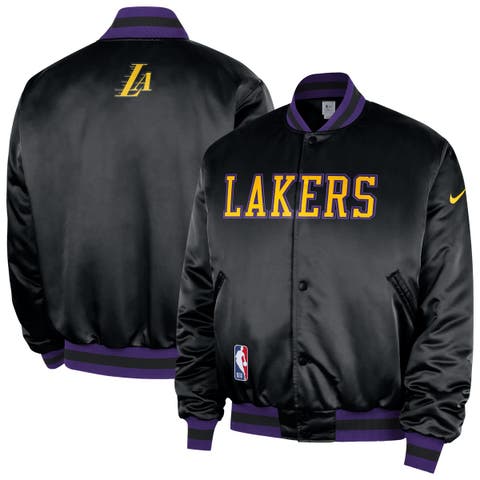 Men's Nike  Black Los Angeles Lakers 2025/26 City Edition Remix Courtside Full-Snap Bomber Jacket