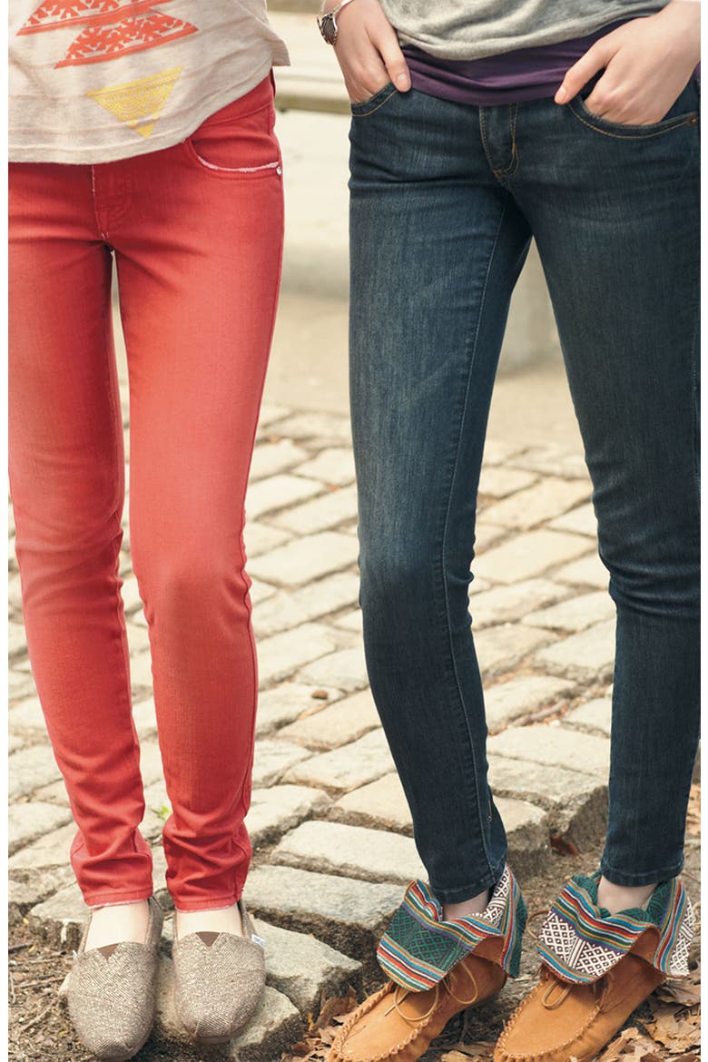Color Skinny Jeans, Alternate, color, RED