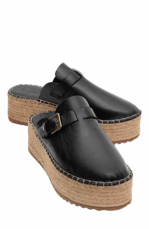 Novas Leather Platform Espadrille Mule (Women)